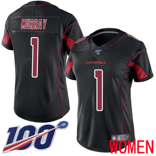Arizona Cardinals Limited Black Women Kyler Murray Jersey NFL Football #1 100th Season Rush Vapor Untouchable->women nfl jersey->Women Jersey